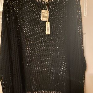 Max Studio Black Textured Knit Top